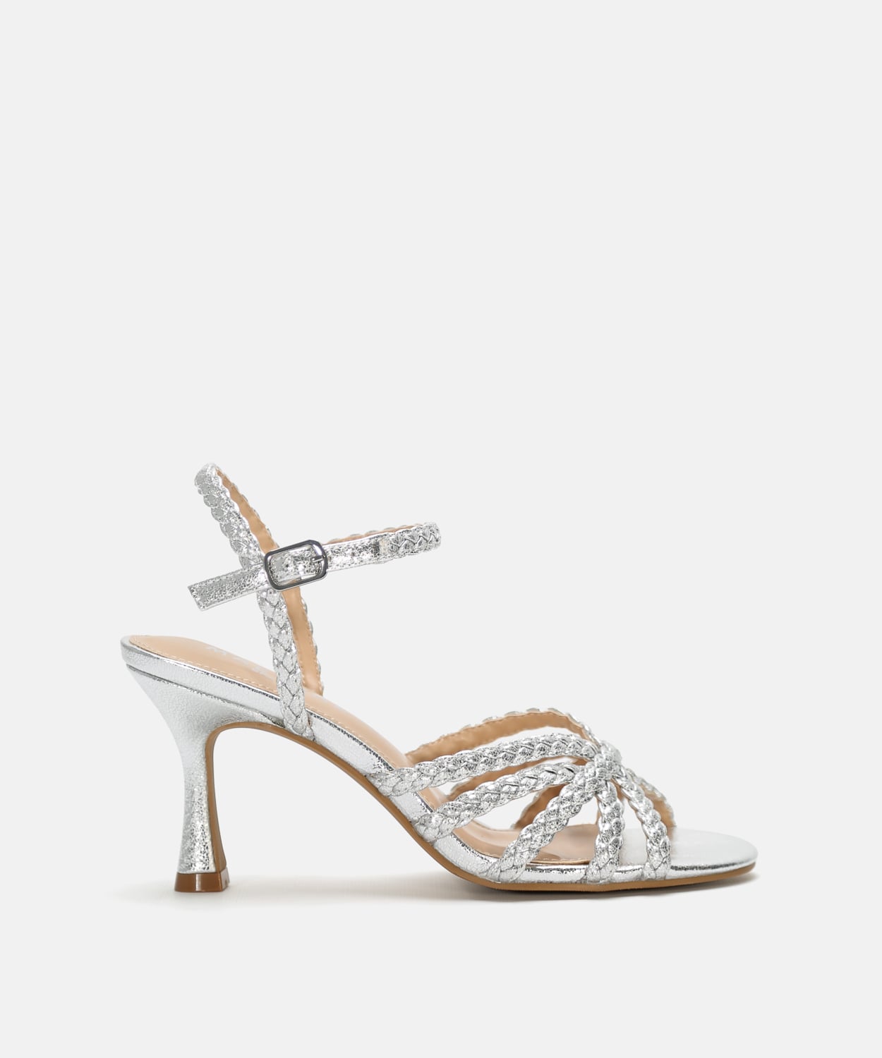 Sandalia tac&oacute;n trenzado